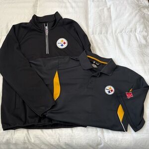 Men’s Pittsburgh Steelers golf shirt and 1/4 zip Bundle